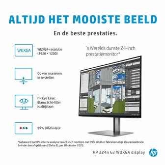 HP Z24n G3 61 cm (24&quot;) 1920 x 1200 Pixels WUXGA LED Zilver