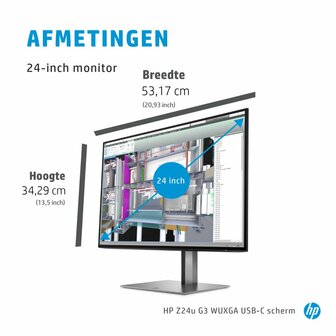 HP Z24u G3 61 cm (24&quot;) 1920 x 1200 Pixels WUXGA LED Zilver