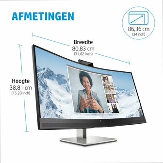 HP E34m G4 34&quot; | 3440x1440 VA | 75Hz | USB-C | Webcam, Speaker, Microphone | Conference Monitor