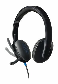 Logitech H540 USB Computer Headset Met high-definition geluid en knoppen op het oorstuk