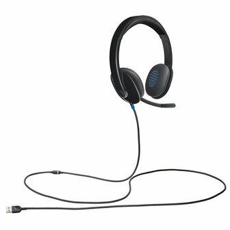 Logitech H540 USB Computer Headset Met high-definition geluid en knoppen op het oorstuk