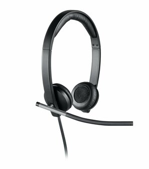 Logitech H650E Headset Hoofdband Zwart, Zilver