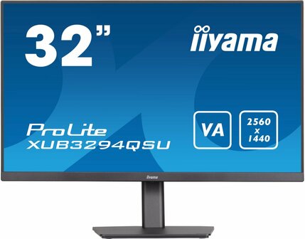 iiyama ProLite XUB3294QSU-B1 computer monitor 80 cm (31.5&quot;) 2560 x 1440 Pixels Wide Quad HD LCD Zwart