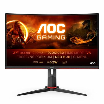 AOC G2 C27G2ZU/BK computer monitor 68,6 cm (27&quot;) 1920 x 1080 Pixels Full HD LED Zwart, Rood