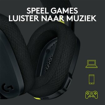 Logitech G G435 Headset Draadloos Hoofdband Gamen Bluetooth Zwart