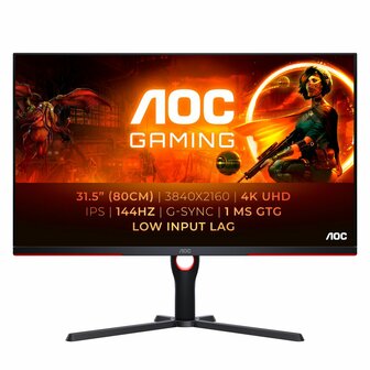 AOC G3 U32G3X/BK LED display 80 cm (31.5&quot;) 3840 x 2160 Pixels 4K Ultra HD Zwart, Rood