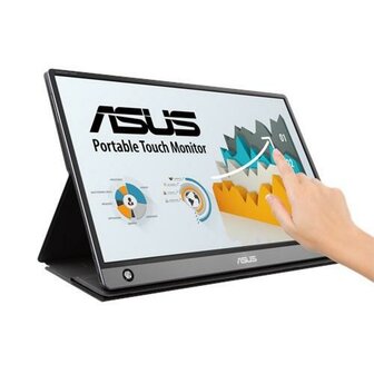 ASUS MB16AMT computer monitor 39,6 cm (15.6&quot;) 1920 x 1080 Pixels Full HD LED Touchscreen Multi-gebruiker Zwart, Grijs