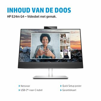 HP E24m G4 60,5 cm (23.8&quot;) 1920 x 1080 Pixels Full HD Zwart, Zilver