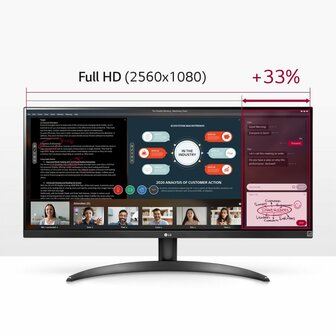 LG 29WP500-B computer monitor 73,7 cm (29&quot;) 2560 x 1080 Pixels UltraWide Full HD LED Zwart