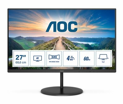 MON AOC 27Inch 3840x2160 (4K) IPS 60HZ 4MS DP 2 x HDMI