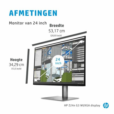 HP Z24n G3 61 cm (24") 1920 x 1200 Pixels WUXGA LED Zilver