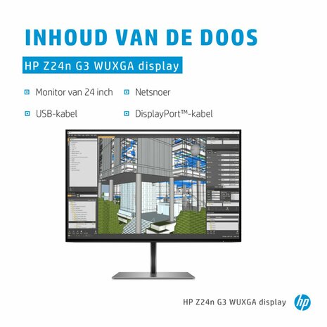 HP Z24n G3 61 cm (24") 1920 x 1200 Pixels WUXGA LED Zilver