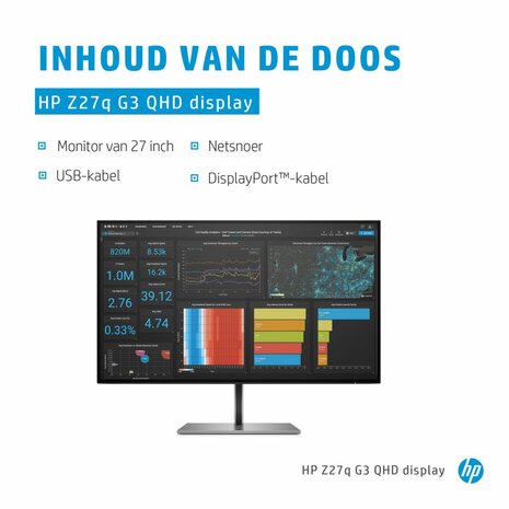 HP Z27q G3 27inch Quad-HD 60hz IPS HDMI DP H-VEST