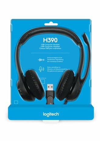 Logitech H390 USB Computer Headset Met rijke digitale audio en knoppen op de draad