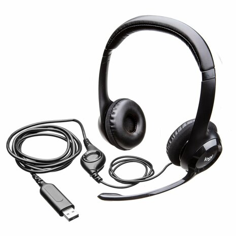 Logitech H390 USB Computer Headset Met rijke digitale audio en knoppen op de draad