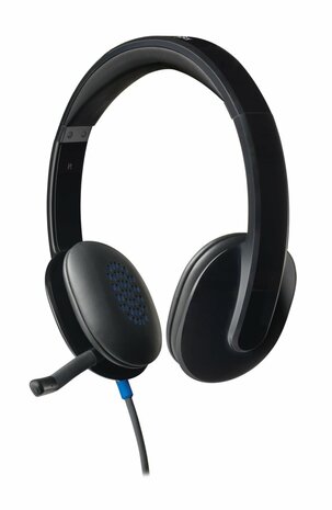 Logitech H540 USB Computer Headset Met high-definition geluid en knoppen op het oorstuk