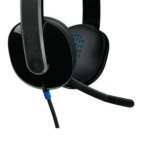 Logitech H540 USB Computer Headset Met high-definition geluid en knoppen op het oorstuk