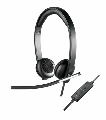 Logitech H650E Headset Hoofdband Zwart, Zilver