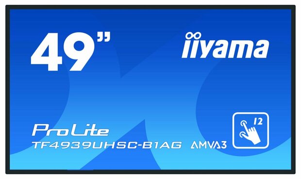 iiyama ProLite TF4939UHSC-B1AG computer monitor 124,5 cm (49") 3840 x 2160 Pixels 4K Ultra HD LED Touchscreen Multi-gebruiker Zwart