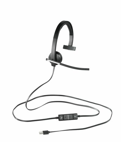 Logitech H650e Headset Bedraad Hoofdband Kantoor/callcenter USB Type-A Zwart, Zilver