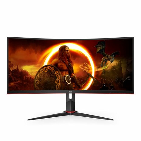 AOC G2 CU34G2X/BK computer monitor 86,4 cm (34") 3440 x 1440 Pixels Quad HD LED Zwart, Rood