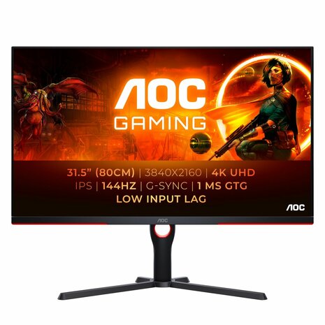 AOC G3 U32G3X/BK LED display 80 cm (31.5") 3840 x 2160 Pixels 4K Ultra HD Zwart, Rood