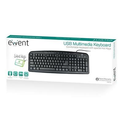 Multimedia Toetsenbord en muis USB, Qwerty, zwart, bedraad