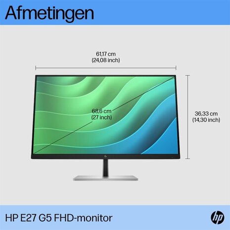 HP E27 G5 27" | 1920x1080 IPS | 75Hz | Monitor | RENEWED